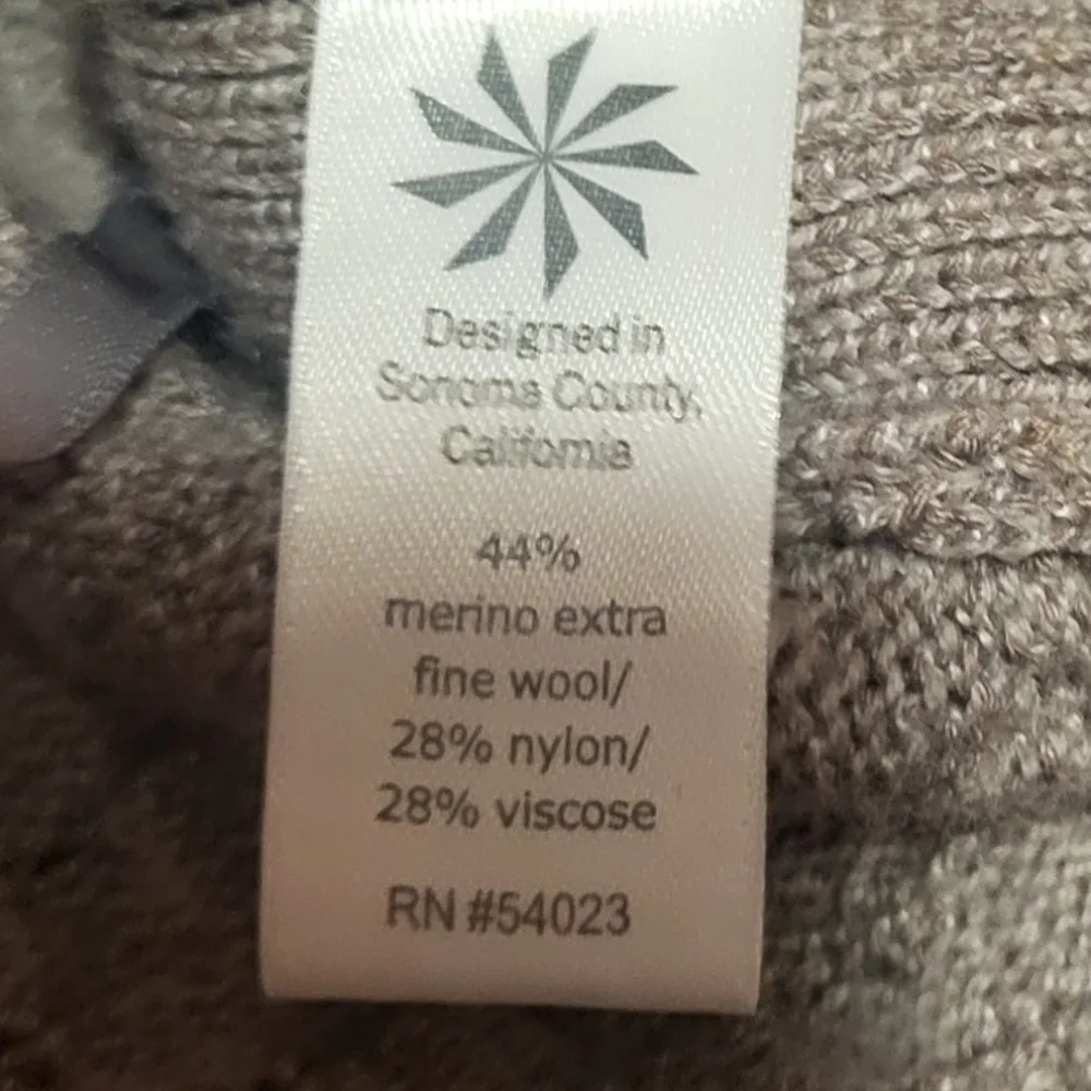 Athleta Honeycomb Taupe Crewneck Wool Blend Tunic Sweater Size XL - Picture 4 of 8